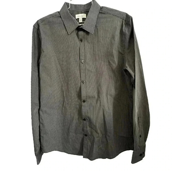 Calvin Klein slim fit infinite cool non iron button up long sleeve medium stripe - Picture 1 of 16